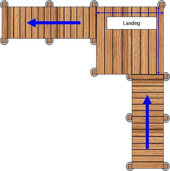 <q>L</q> shaped wheelchair ramp and landing