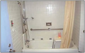 Safety equipped bathtub