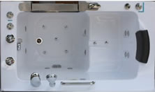 Walk-in bathtub with water jets