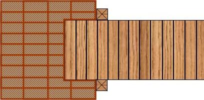 Start of wheelchair ramp embedded in paving stones